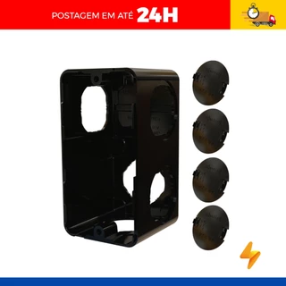 Caixa/condulete Poliwetzel Preto 6 Saídas 1/2" E 3/4" - Wetzel