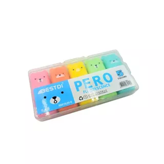 Kit Com 5 peças Marca Texto formado Ursinho foto