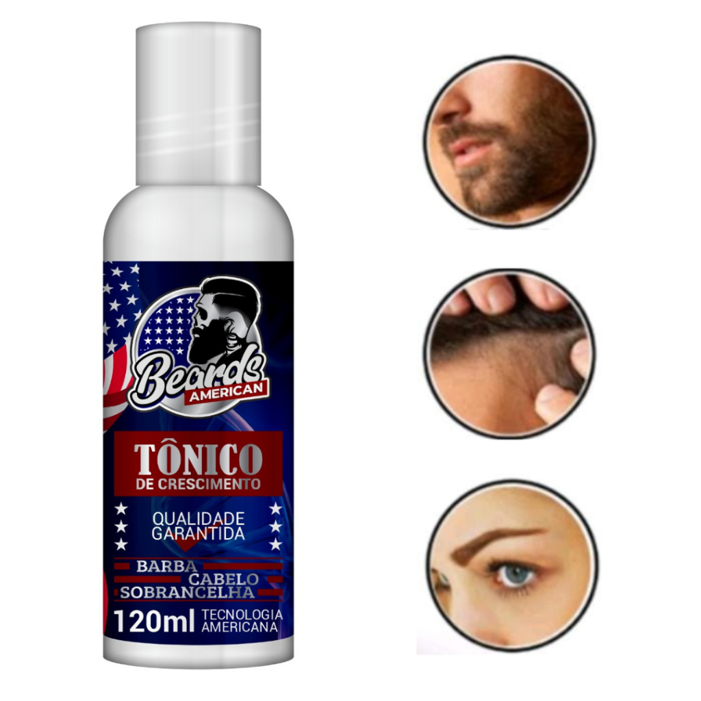 Tonico Capilar Trinoxidil Cabelo Barba Sobrancelha Profissional Promoção American Beards