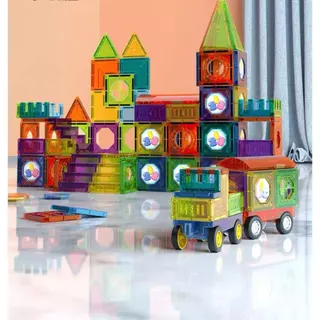73pcs 3D Magnetic Tiles Brinquedos, Pista para Construção Educacional, Criativos Blocos Magnéticos, Sticks Stacking Toy, de Alta Qualidade