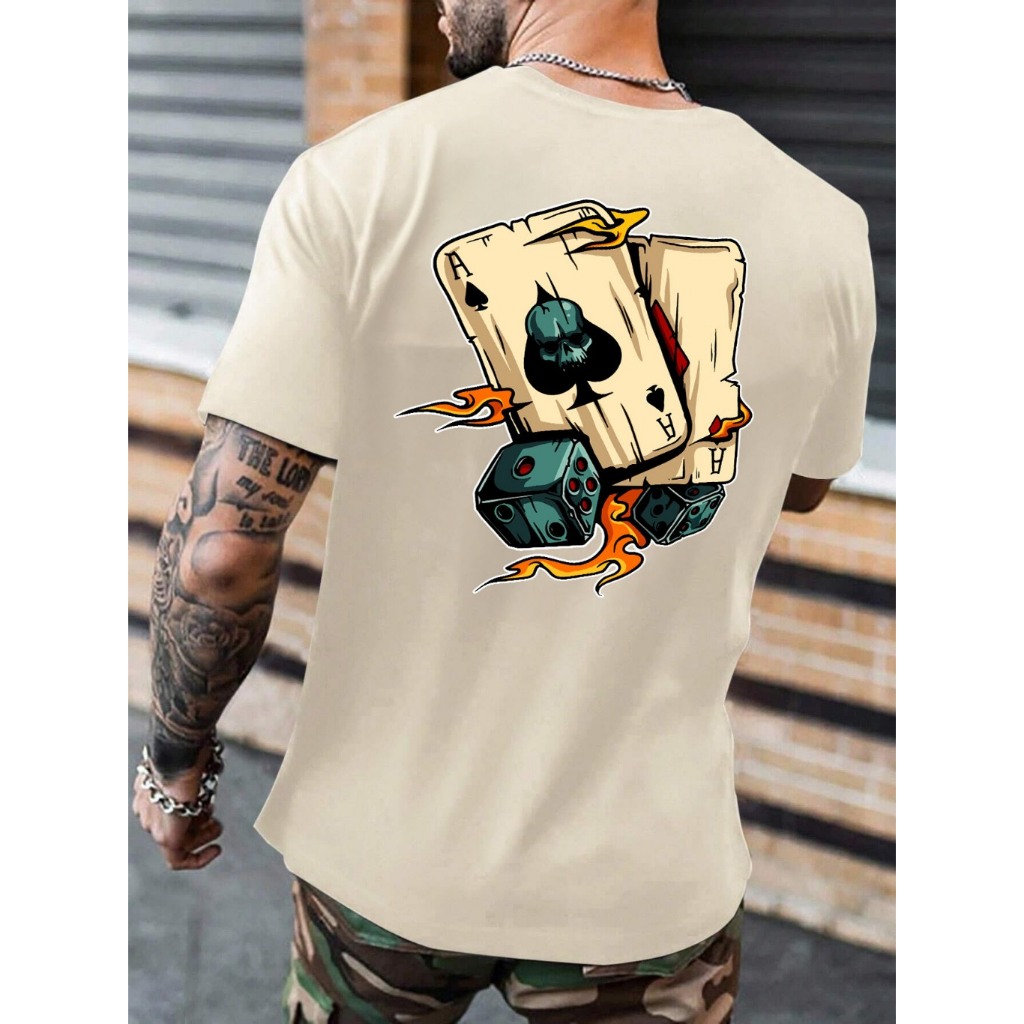 Camiseta Masculina Cartas Baralho Dados Camisa 100% Algodão T-shirt oferta