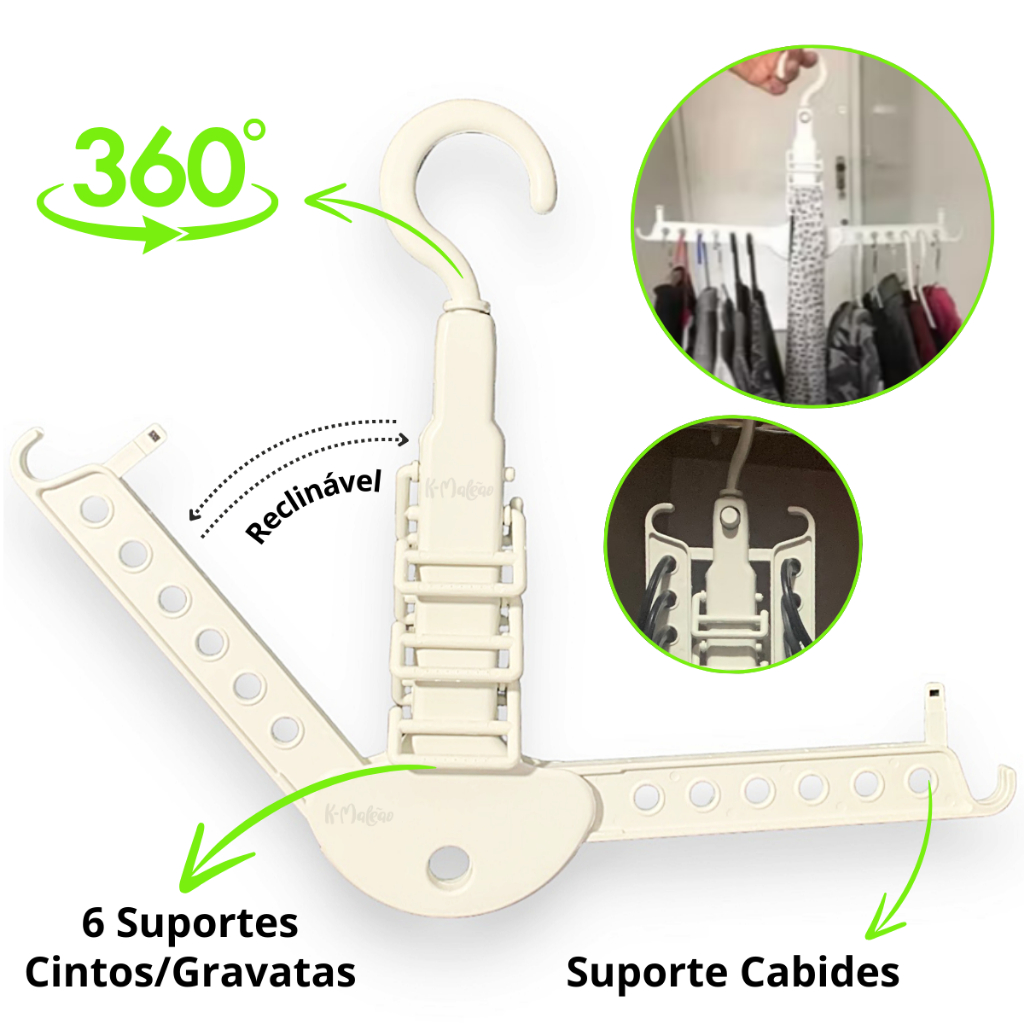 Cabide Inteligente Dobrável Para Secar ou Guardar Roupas Ganha Espaço e ...