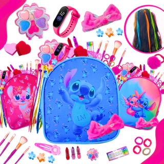 Kit De Maquiagem Infantil Completa Mochila Stitch
