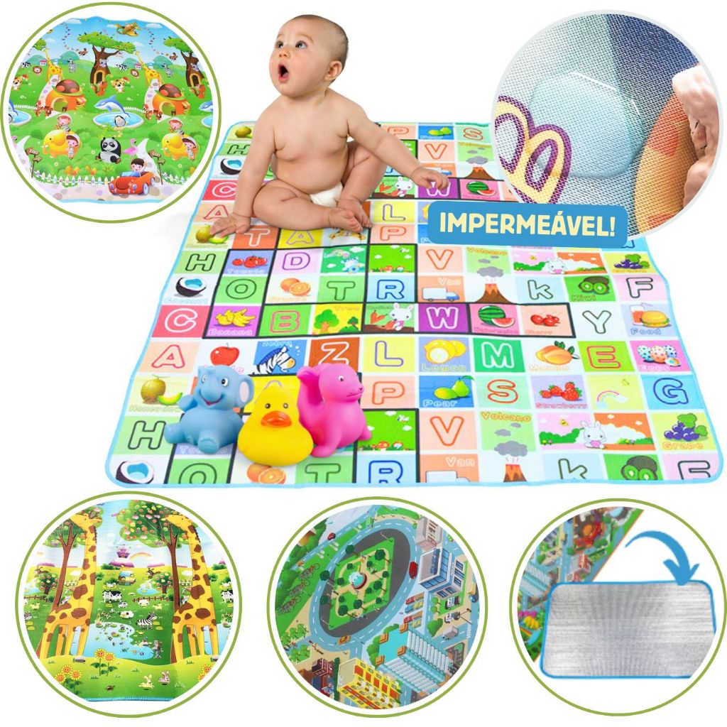 Tapete Tatame Grande Atividades Emborrachado Infantil Bebê | Shopee Brasil