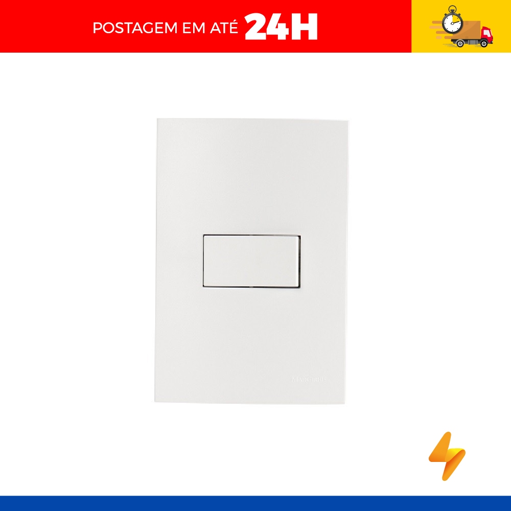 Conjunto 1 Interruptor Simples 10a-250v 4x2 Branco Clean
