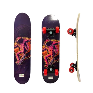 Skate Infantil Shape Madeira Estampado Frente E Verso Com Rolamento Macio E Leve Suporta Até 40Kg