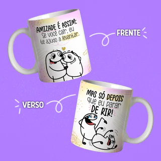 Caneca de Porcelana Personalizada Flork Amigas- Amizade Frases Divertidas -Natal Amigo Secreto
