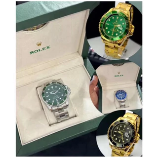 relogio masculino rolexx submarinernador prata dourado verde preto azul mega promoção