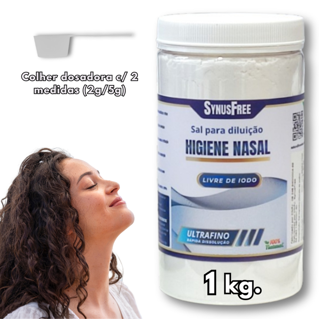 Sal Para Lavagem Nasal Ultrafino Sem Iodo Com Dosador 1kg SynusFree