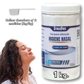 Sal Para Lavagem Nasal Ultrafino Sem Iodo Com Dosador 1kg SynusFree