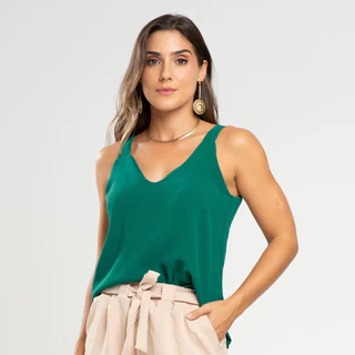 Blusa Feminina Alça Larga Basica Regata Tendencia Moda Alcinha Blogueira Tecido Duna