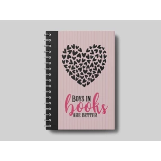 Caderno A5 Capa Boys in Books - Wire-o 100 Folhas Miolo Branco