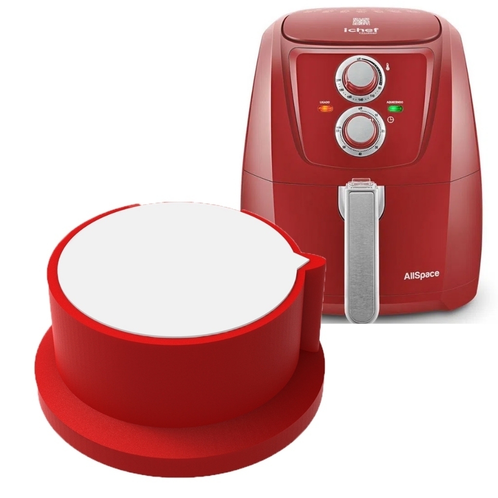 Botão Air Fryer Reposição Polishop AFPS01B Allspace Vermelho