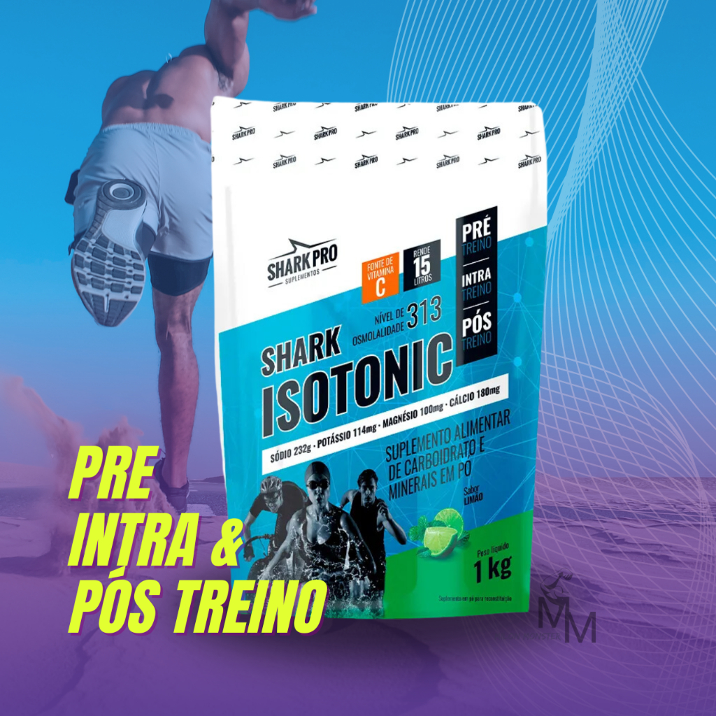 Isotonico em pó Isotonic Shark Pro 1kg Pre Intra e Pós Treino rende ...