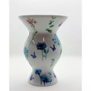 Cuia para chimarrão flores e borboletas - Porcelana