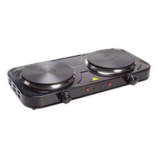 Fogão Fogareiro Elétrico Cooktop Portátil Indução Camping 2 Bocas 110v/220v Preto e Cinza