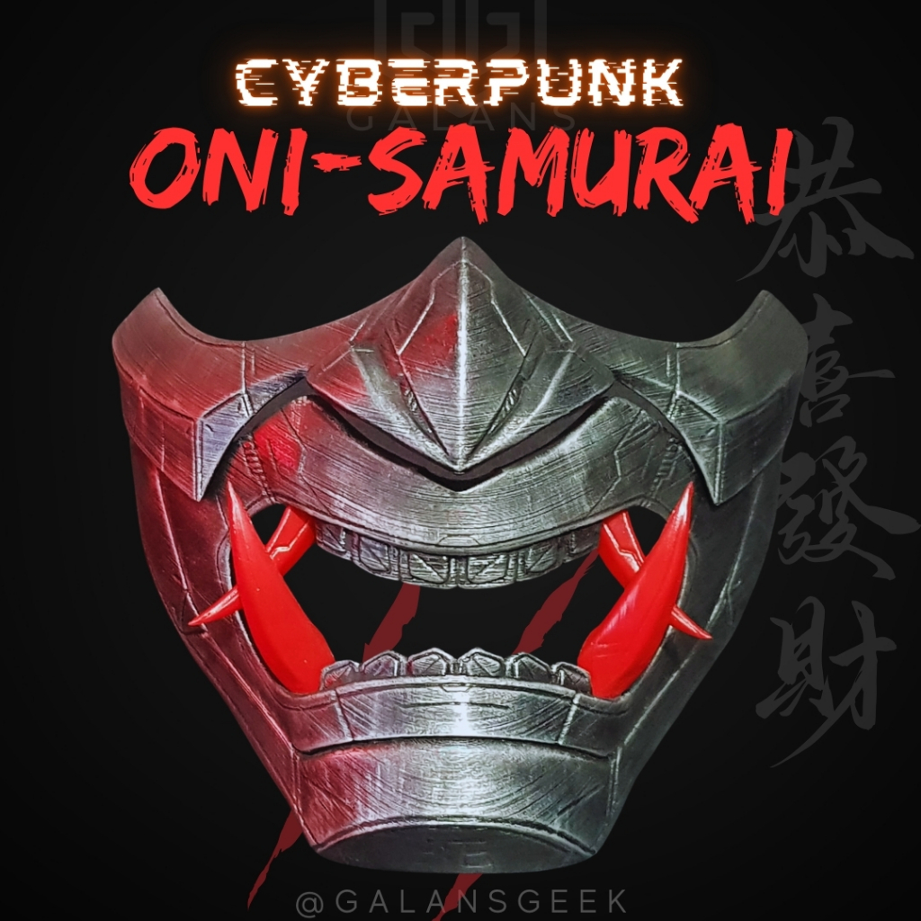 Máscara Cyberpunk Oni-Samurai