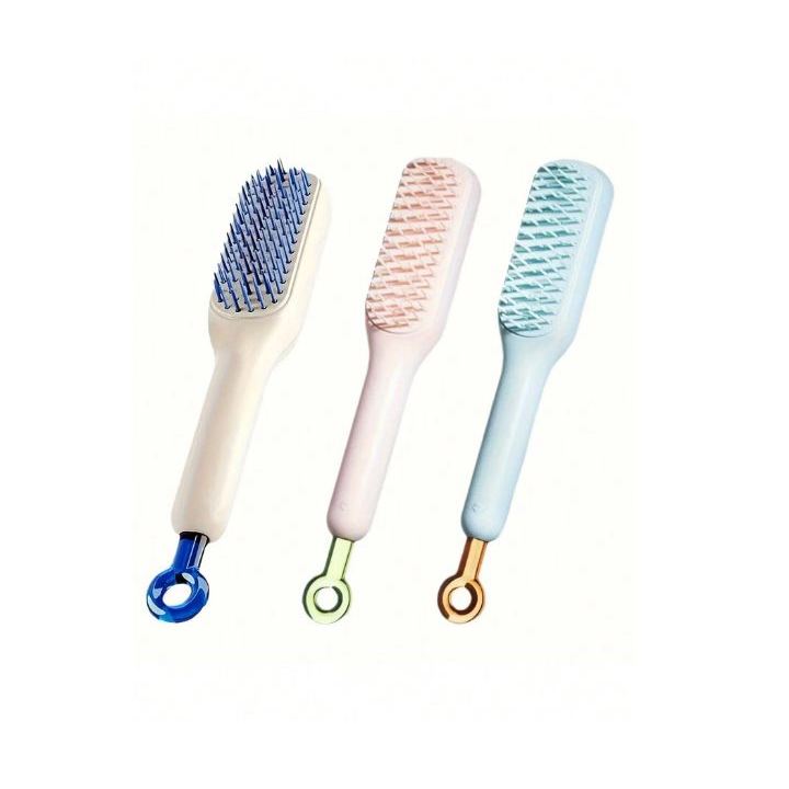 Escova De Cabelo Auto Limpante Retrátil