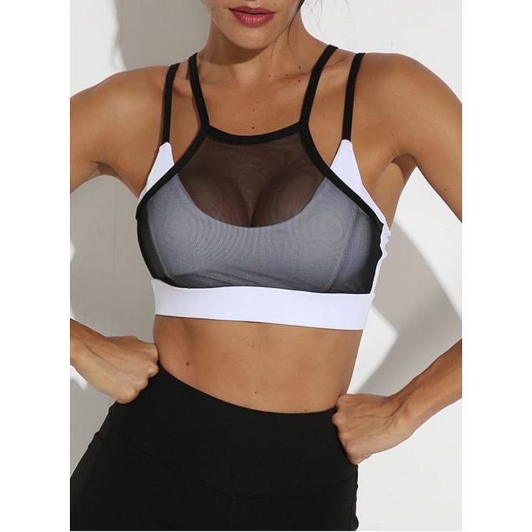 Top Fitness Double com detalhe em Tule