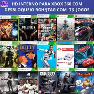 HD 500 gbs com 76 jogos para Xbox 360 RGH