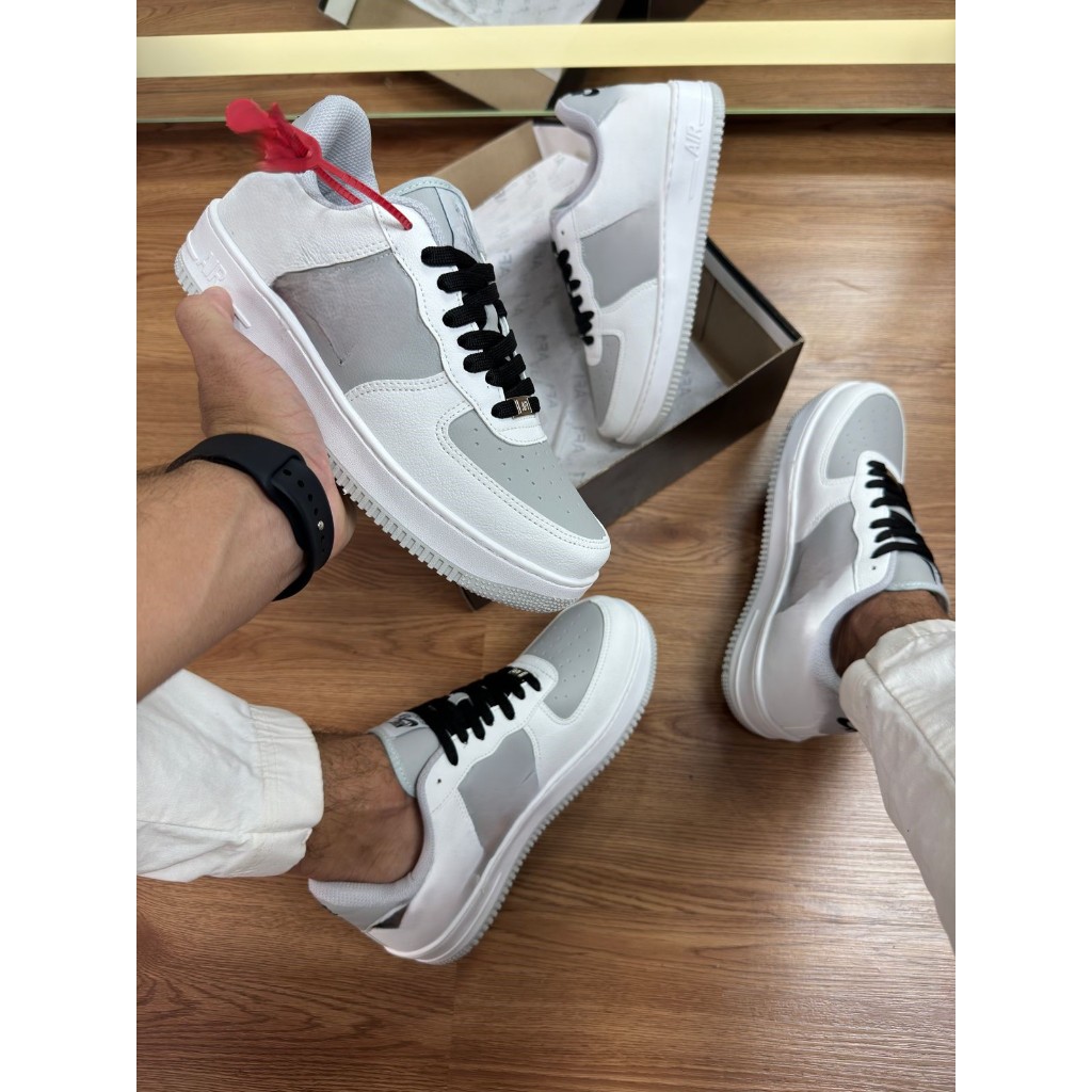 tênis casual branco com detalhes