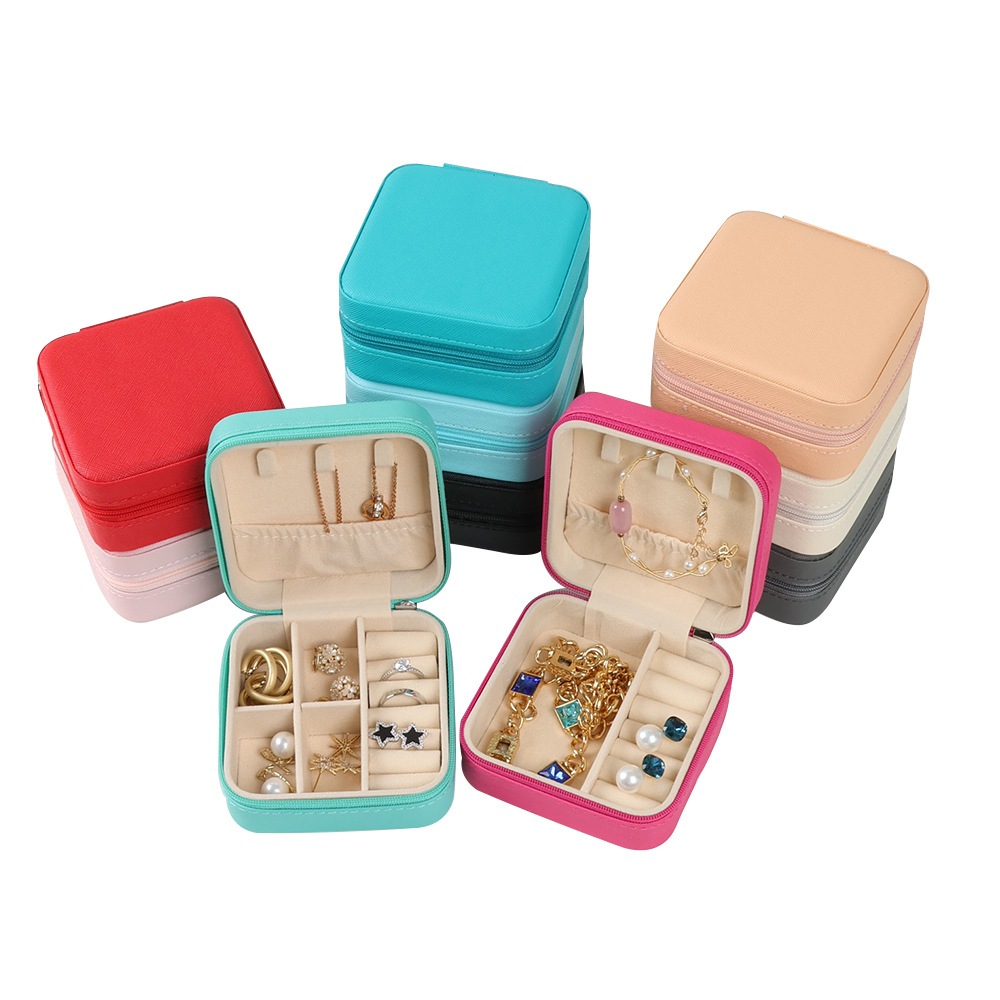 KIT 12 pcs Porta Jóias Portátil Caixinha Bolsa de Armazenamento Colar Brincos Anéis