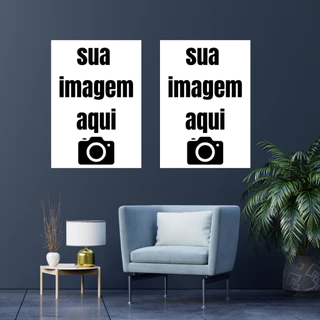 Kit 2 quadros personalizados placas decorativas MDF 3mm 20x28cm plaquinhas decoração