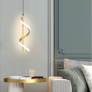 (3 cores em 1 luz) Lustre Pendente Luminária de Teto Led Dourado Decoração Minimalista Moderno