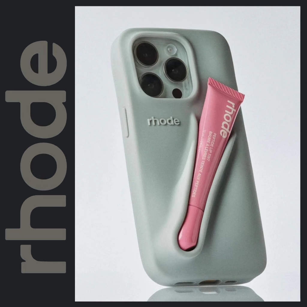 Rhode Moda Batom Maquiagem Capa Silicone Macia Para iPhone 11 12 13 14 15 Pro Max Plus Porta Brilho Labial