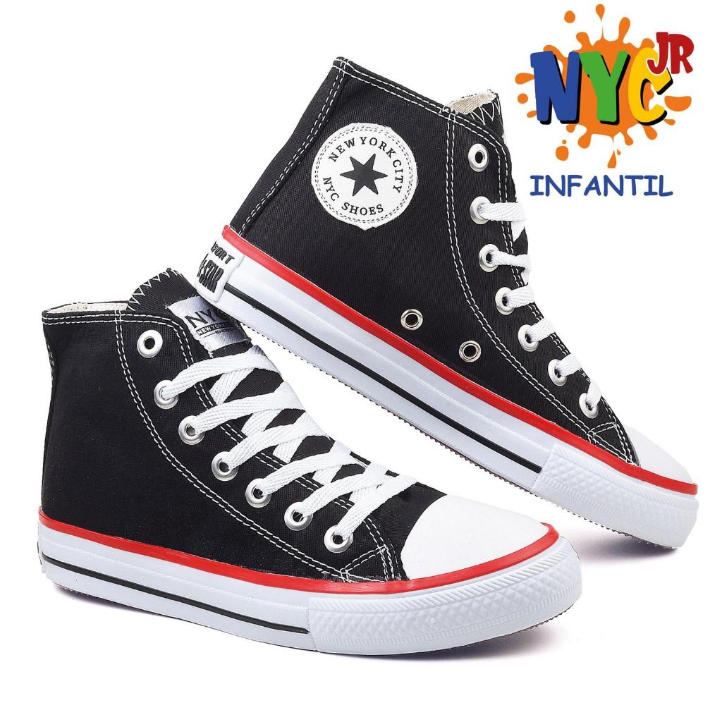 Tênis botinha infantil shoes cano alto criança escola masulino feminino