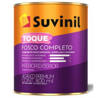 Tinta Acrílica Suvinil Toque Fosco Completo 800ml - Cores