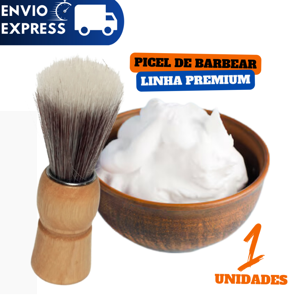 Pincel de Barbear Profissional Lavável para Fazer a Barba e Não Ter Feridas na Pele Sobrancelha