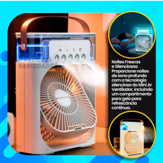 Mini Ventilador refrigerador de ar Umidificador Com Led Reservatório De Água Portátil 3 Velocidades