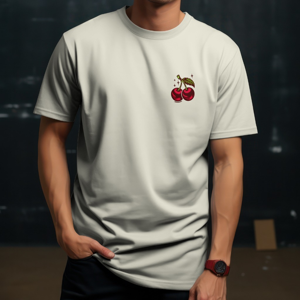 Camiseta Cereja Oversized Streetwear Camisa Unisex Cherry Basica