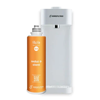 [Kit Imperdível] Purificador Facile C3 Branco + Refil Hidrofiltros – Filtragem Superior com Redução de Cloro