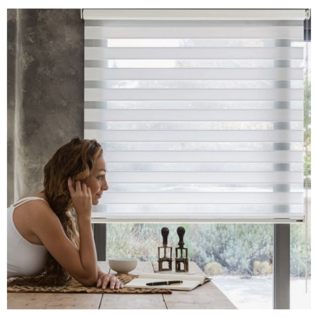 Cortina Persiana Double Vision com bando de Aluminío Sala Quarto Escritório