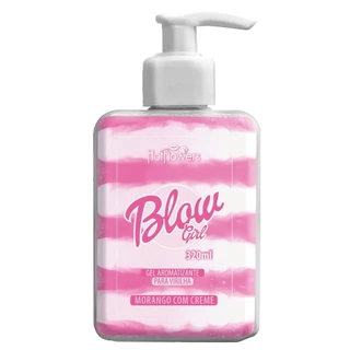 Gel Hidratante Virilha Beijável Blow Girl 320mL Lubrificante Comestível Sabor Morango Champanhe