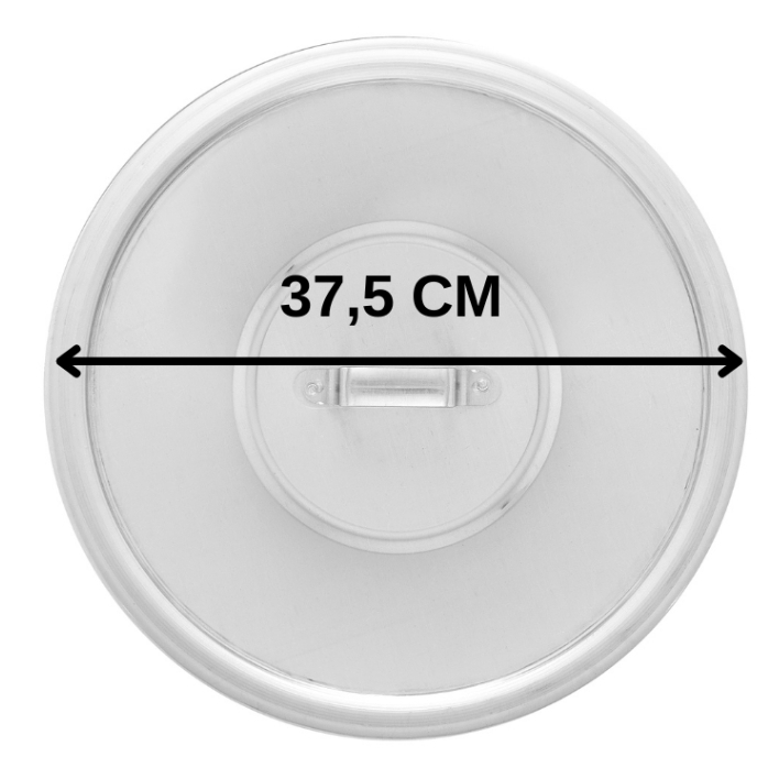 Tampa de Alumínio Polido Para Panela Caçarola Caldeirão - Diâmetro 37,5 Cm
