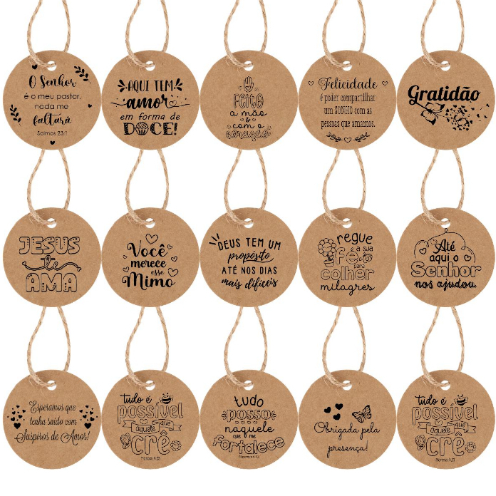 100 Tag Kraft 4cm + 30 Metros Rami Para amarrar Não Personalizamos Enviamos Conforme Arte Da Foto