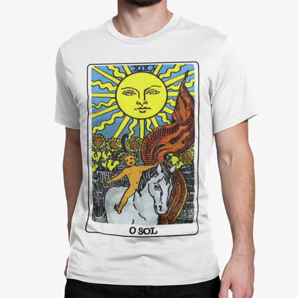 Camiseta Carta De Tarot Tshirt Premium Branca