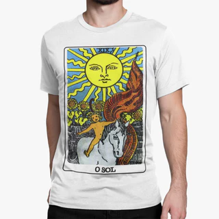 Camiseta Carta De Tarot Tshirt Premium Branca