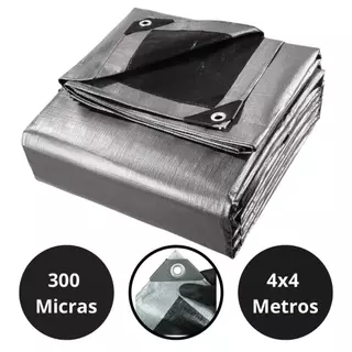 Lona 4X4 Blackout Cinza Preta Impermeável 300 Micras Grossa 190g/m2 TNT