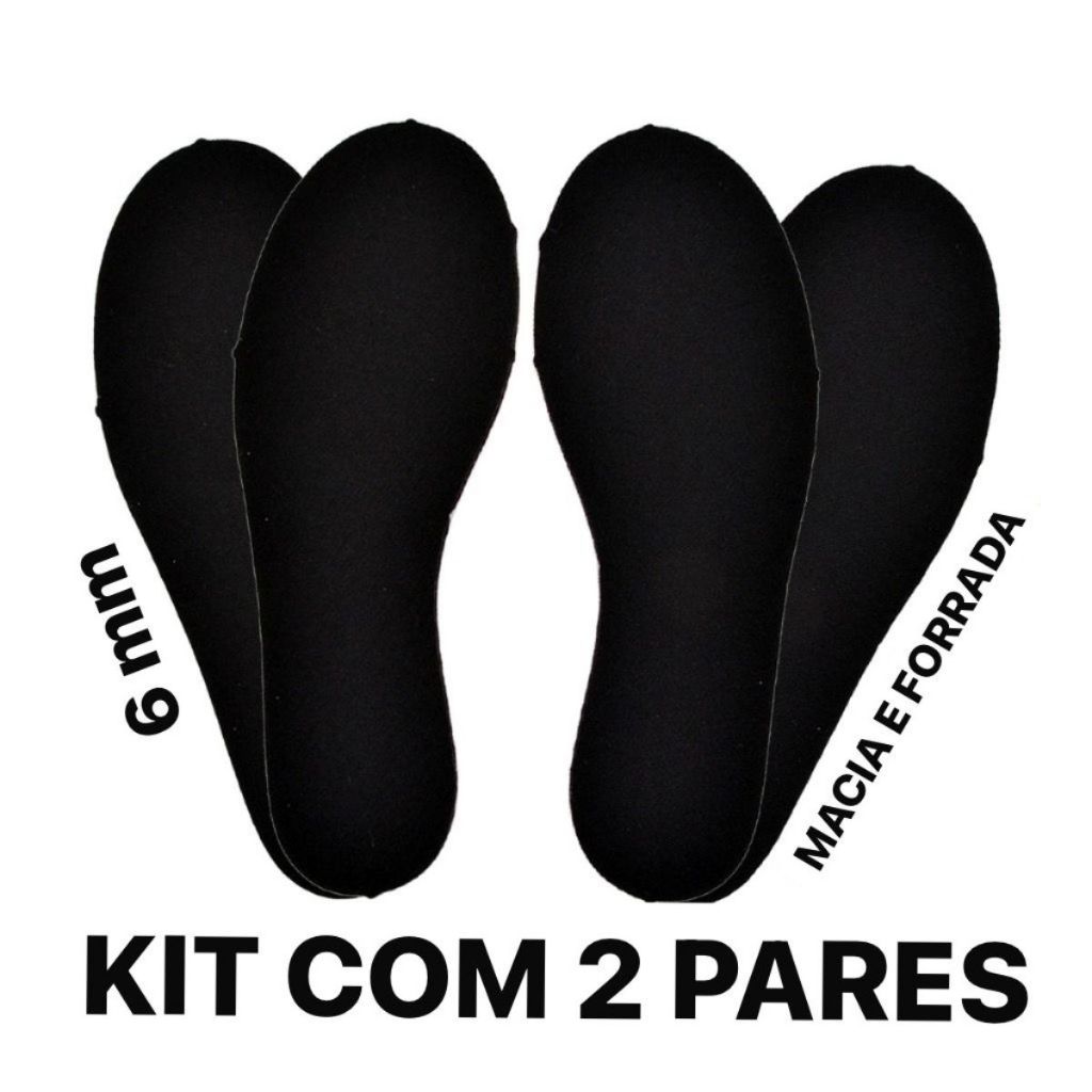 KIT COM 2 PARES PALMILHA ANTI-STRESS DE REPOSIÇÃO EM E.V.A 6mm