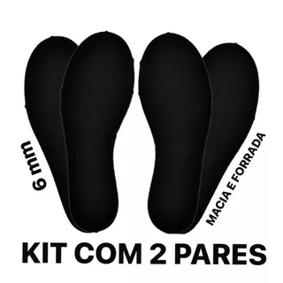 KIT COM 2 PARES PALMILHA ANTI-STRESS DE REPOSIÇÃO EM E.V.A 6mm