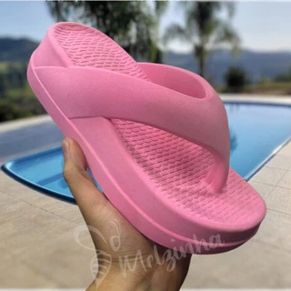 Chinelo Flat Tamanco Nuvem Plataforma Confortavel Feminino Leve