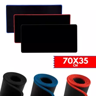 Mouse pad 70X35cm speed Gamer grande borda costurada sem desenho preto vermelho azul pc computador
