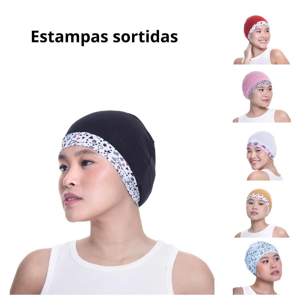 Touca Nero Anti Frizz para Dormir e Alisar o Cabelo Com Barra Estampada ...
