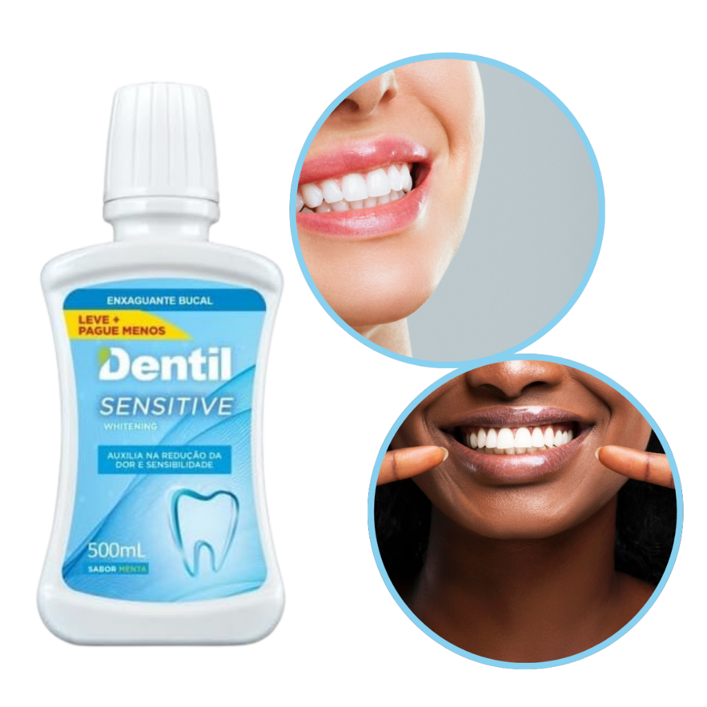 Enxaguante Bucal Sensitive 500 ml Sabor Menta - Ideal para Dentes ...