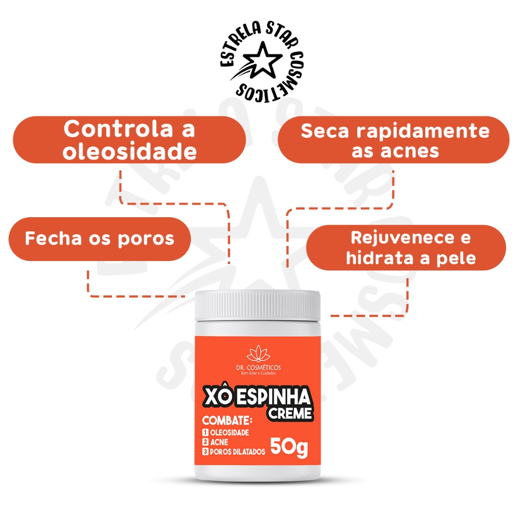 Creme Xô Espinha Clareador e Anti Acne Para Espinhas e Cravos Natyflora ...