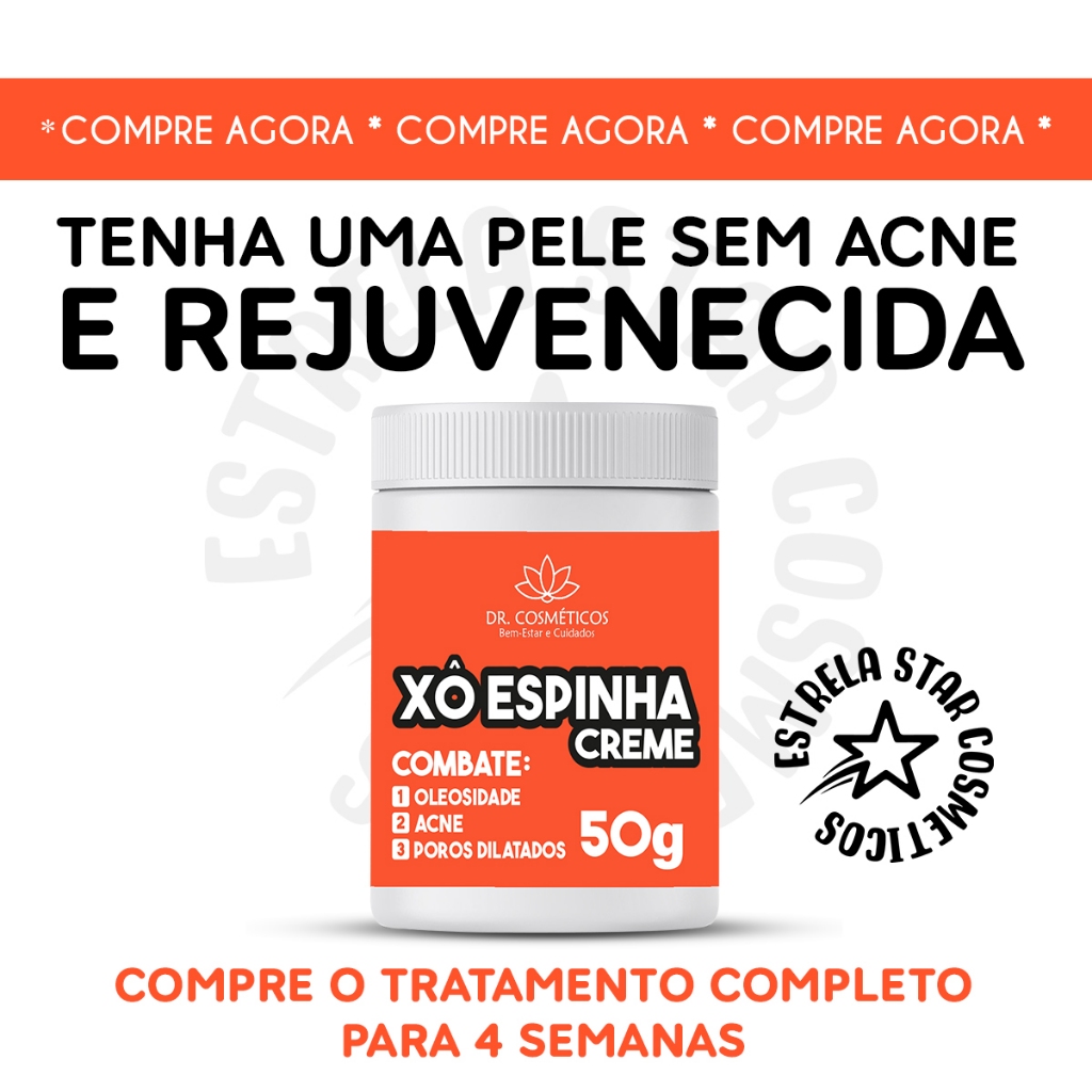 Creme Xô Espinha Clareador e Anti Acne Para Espinhas e Cravos Natyflora ...